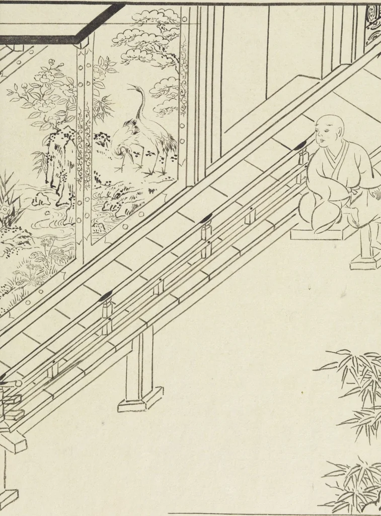 An illustration from Story of Michizane Sugawara, known as Tenjin (Tenjin engi 天神縁起), leaf 20