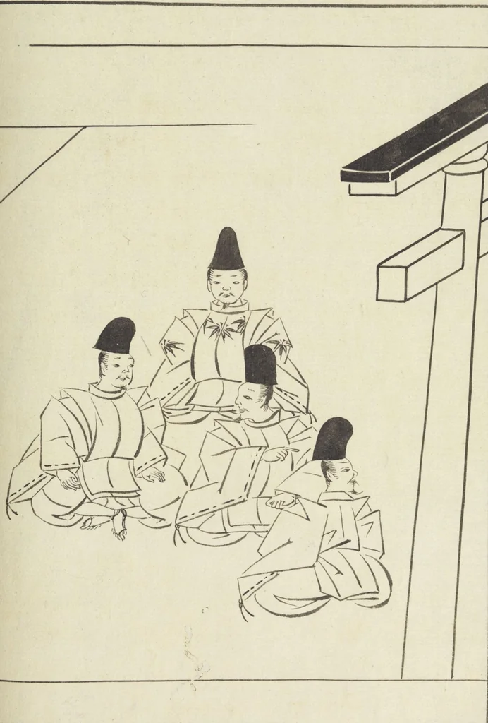 An illustration from Story of Michizane Sugawara, known as Tenjin (Tenjin engi 天神縁起), leaf 204