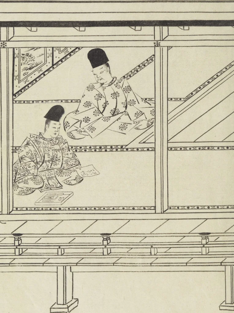 An illustration from Story of Michizane Sugawara, known as Tenjin (Tenjin engi 天神縁起), leaf 21