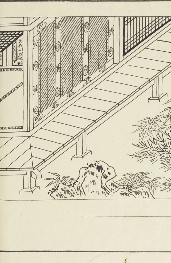 An illustration from Story of Michizane Sugawara, known as Tenjin (Tenjin engi 天神縁起), leaf 34