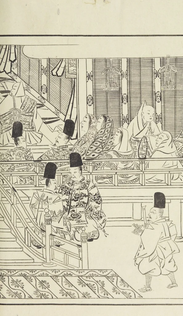An illustration from Story of Michizane Sugawara, known as Tenjin (Tenjin engi 天神縁起), leaf 38