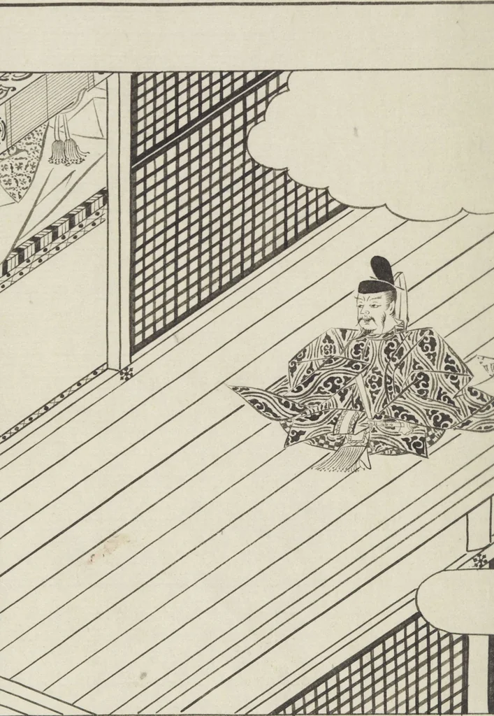 An illustration from Story of Michizane Sugawara, known as Tenjin (Tenjin engi 天神縁起), leaf 47