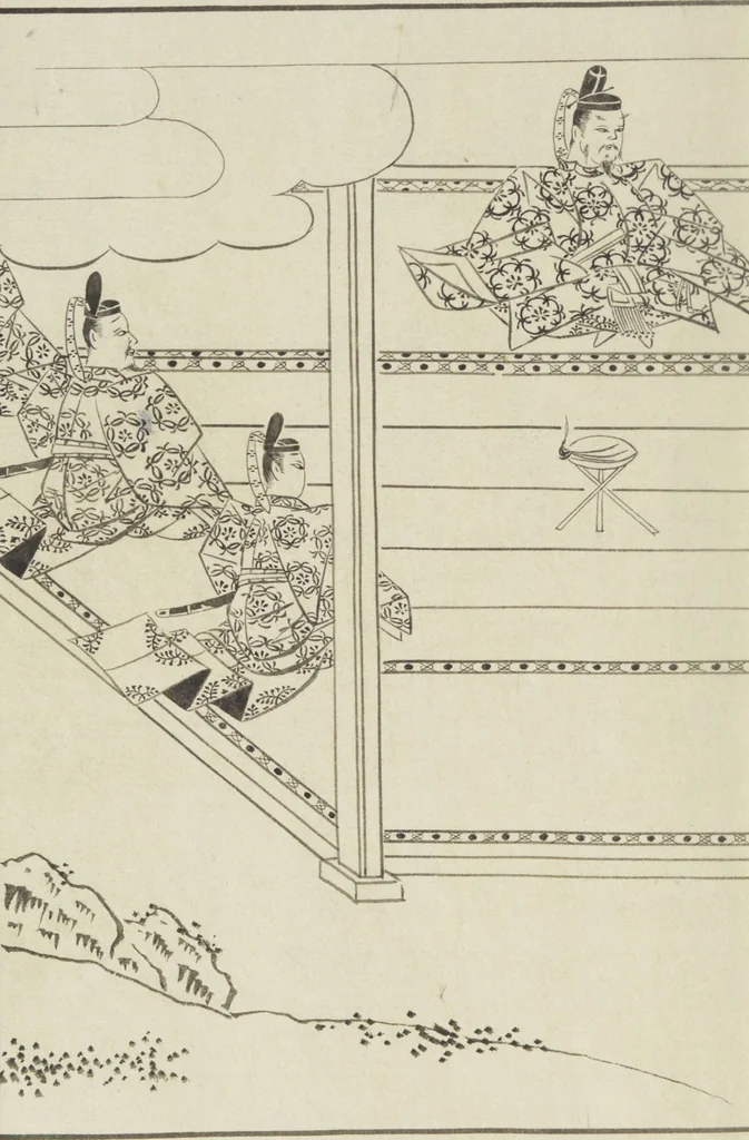 An illustration from Story of Michizane Sugawara, known as Tenjin (Tenjin engi 天神縁起), leaf 51