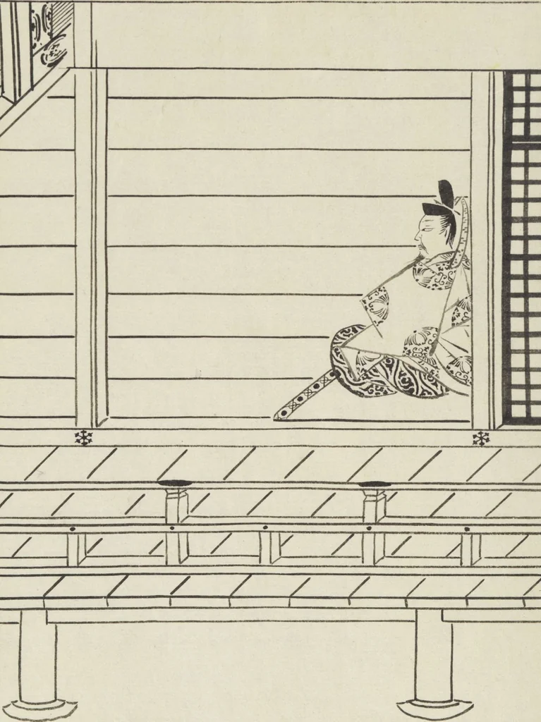An illustration from Story of Michizane Sugawara, known as Tenjin (Tenjin engi 天神縁起), leaf 55