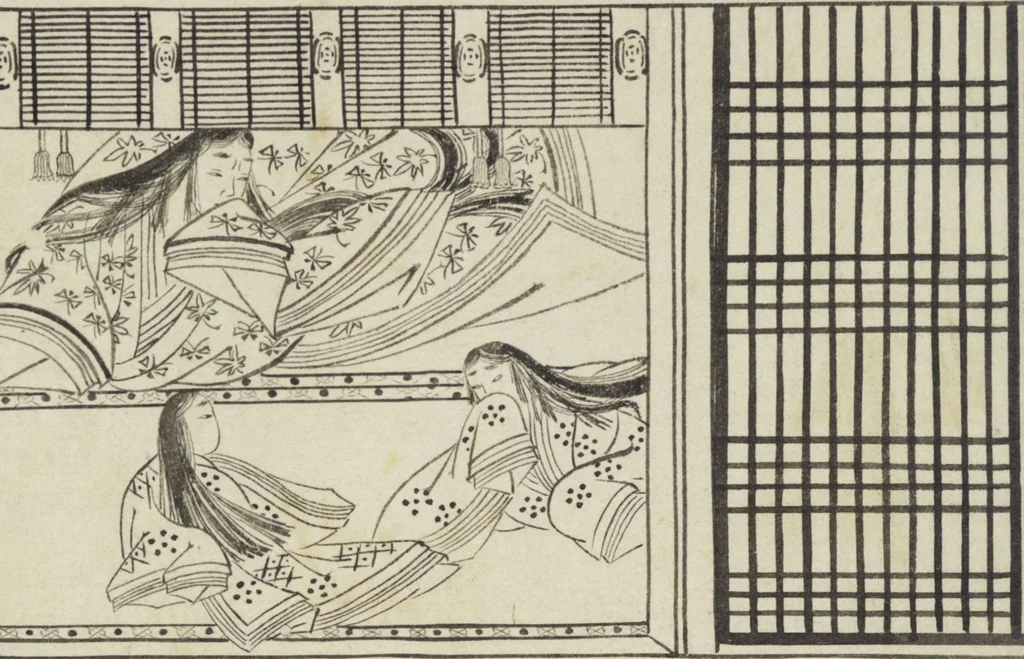 An illustration from Story of Michizane Sugawara, known as Tenjin (Tenjin engi 天神縁起), leaf 57