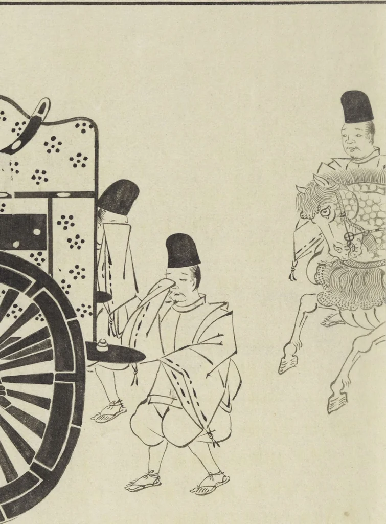 An illustration from Story of Michizane Sugawara, known as Tenjin (Tenjin engi 天神縁起), leaf 69