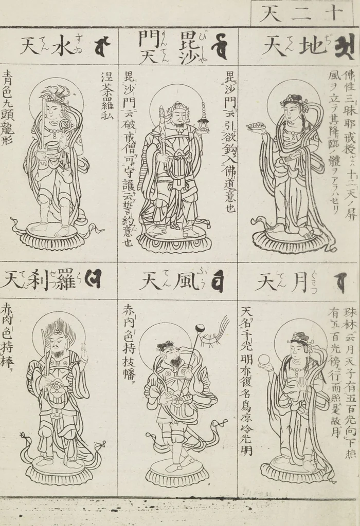 An illustration from Buddhist Figures and Their Attributes [Meiji edition] (Meiji zōho shoshū butsuzō zui 明治増補諸宗佛像図彙), 1886, leaf 101