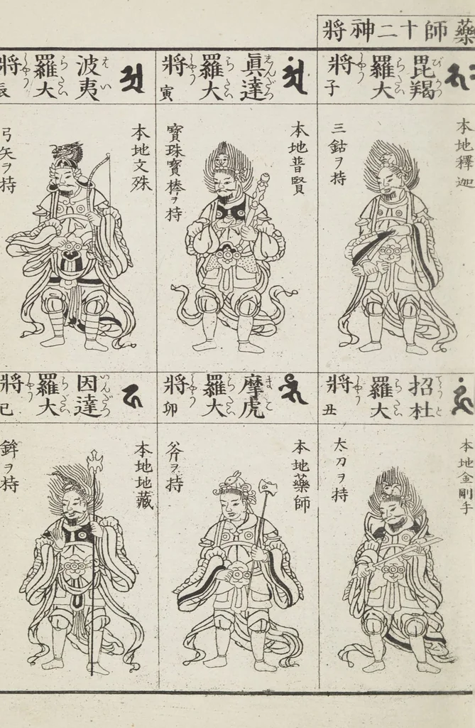 An illustration from Buddhist Figures and Their Attributes [Meiji edition] (Meiji zōho shoshū butsuzō zui 明治増補諸宗佛像図彙), 1886, leaf 111