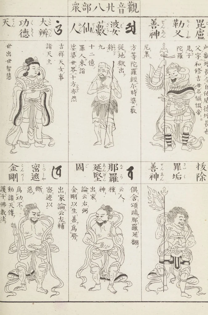 An illustration from Buddhist Figures and Their Attributes [Meiji edition] (Meiji zōho shoshū butsuzō zui 明治増補諸宗佛像図彙), 1886, leaf 116