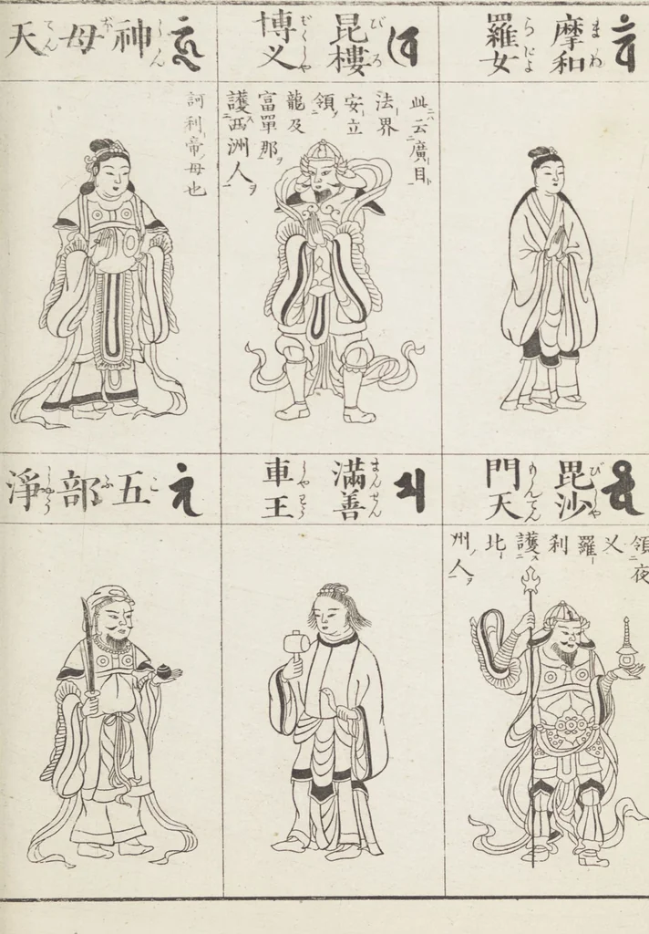 An illustration from Buddhist Figures and Their Attributes [Meiji edition] (Meiji zōho shoshū butsuzō zui 明治増補諸宗佛像図彙), 1886, leaf 118