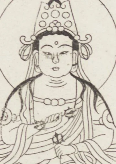 An illustration from Buddhist Figures and Their Attributes [Meiji edition] (Meiji zōho shoshū butsuzō zui 明治増補諸宗佛像図彙), 1886, leaf 126