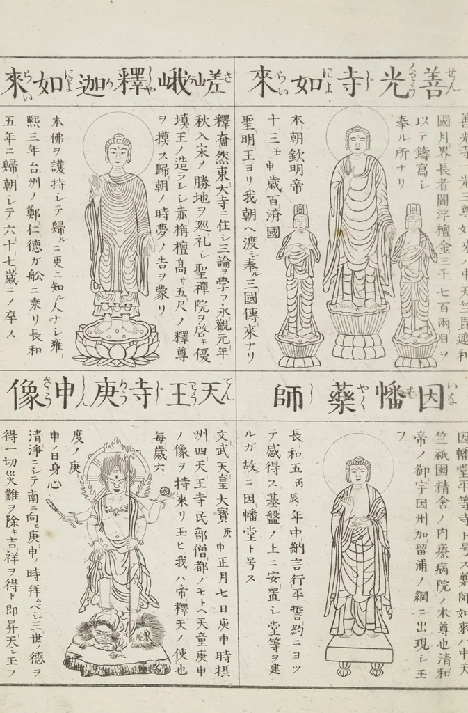 An illustration from Buddhist Figures and Their Attributes [Meiji edition] (Meiji zōho shoshū butsuzō zui 明治増補諸宗佛像図彙), 1886, leaf 129