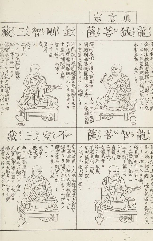 An illustration from Buddhist Figures and Their Attributes [Meiji edition] (Meiji zōho shoshū butsuzō zui 明治増補諸宗佛像図彙), 1886, leaf 156