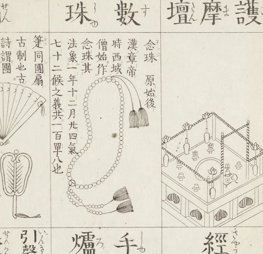 An illustration from Buddhist Figures and Their Attributes [Meiji edition] (Meiji zōho shoshū butsuzō zui 明治増補諸宗佛像図彙), 1886, leaf 180