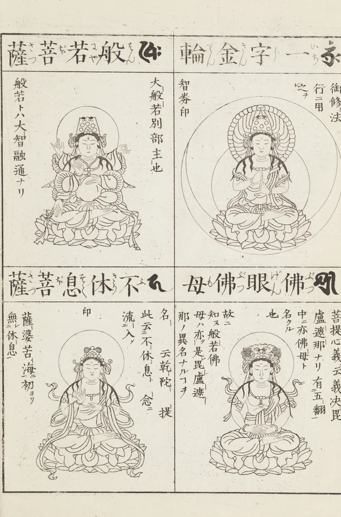 An illustration from Buddhist Figures and Their Attributes [Meiji edition] (Meiji zōho shoshū butsuzō zui 明治増補諸宗佛像図彙), 1886, leaf 30