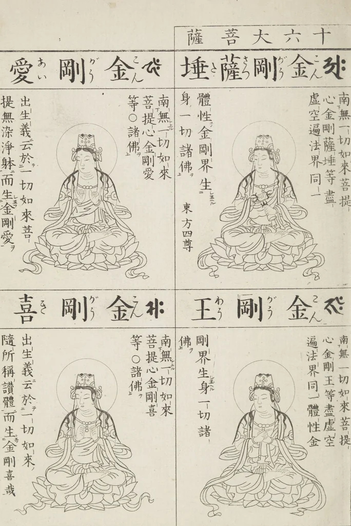 An illustration from Buddhist Figures and Their Attributes [Meiji edition] (Meiji zōho shoshū butsuzō zui 明治増補諸宗佛像図彙), 1886, leaf 33
