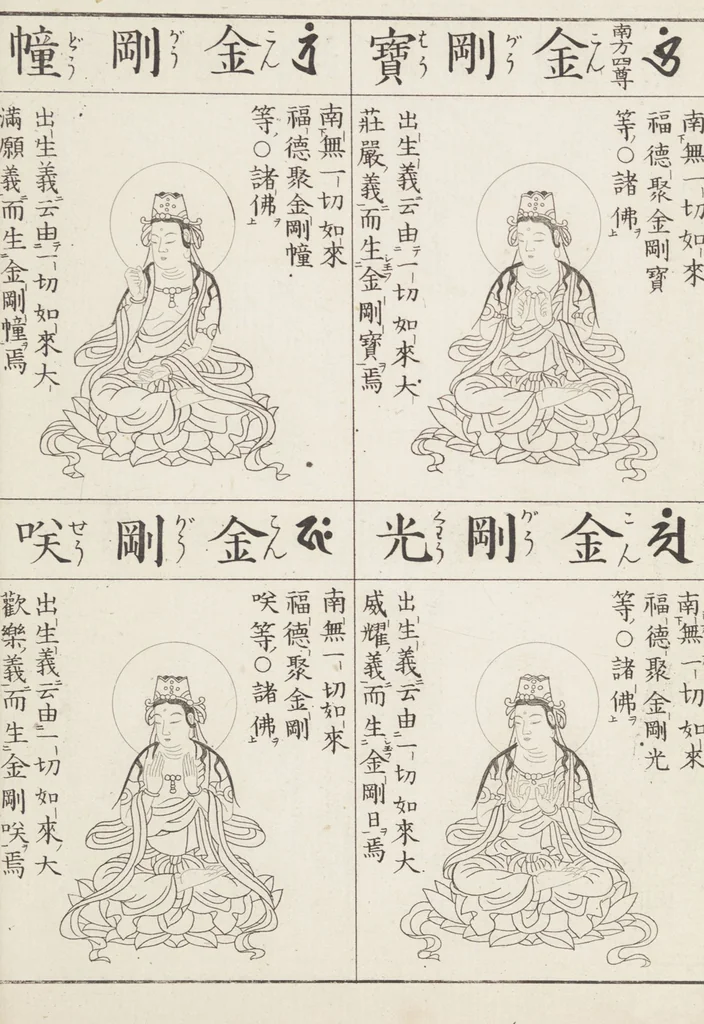 An illustration from Buddhist Figures and Their Attributes [Meiji edition] (Meiji zōho shoshū butsuzō zui 明治増補諸宗佛像図彙), 1886, leaf 34