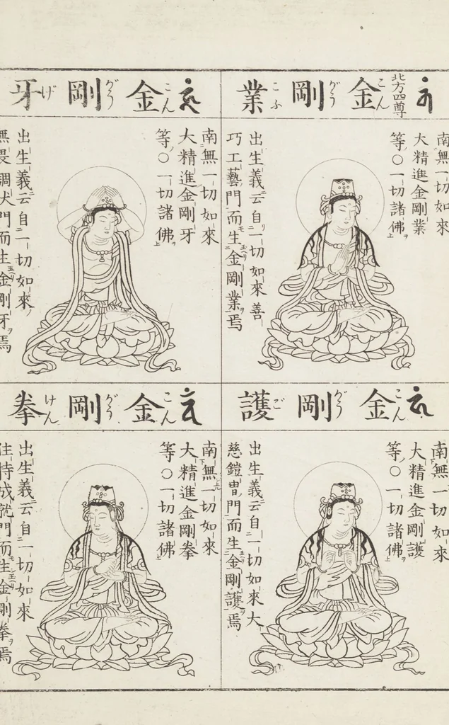 An illustration from Buddhist Figures and Their Attributes [Meiji edition] (Meiji zōho shoshū butsuzō zui 明治増補諸宗佛像図彙), 1886, leaf 36