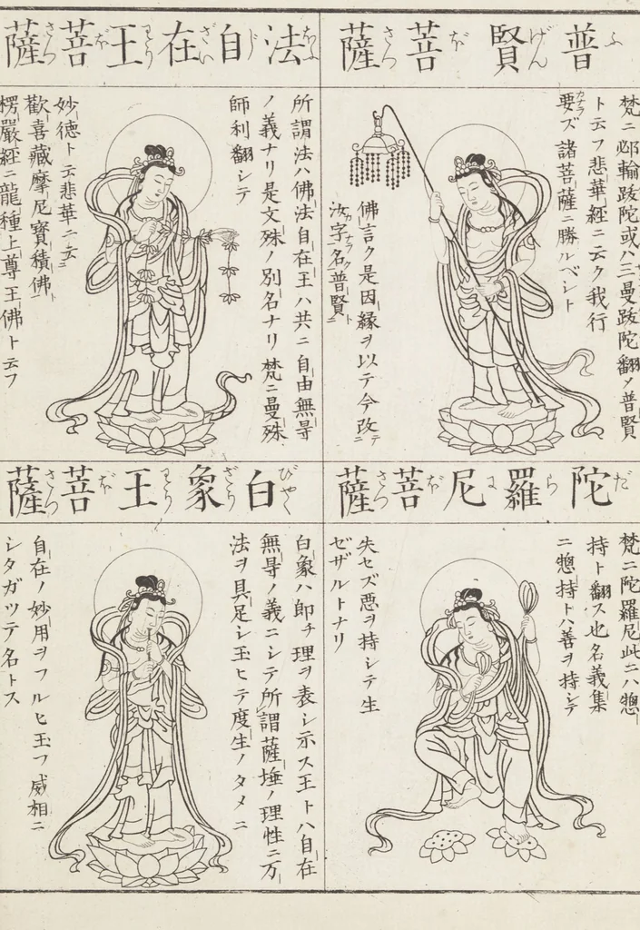 An illustration from Buddhist Figures and Their Attributes [Meiji edition] (Meiji zōho shoshū butsuzō zui 明治増補諸宗佛像図彙), 1886, leaf 38