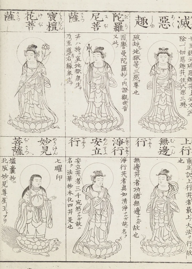 An illustration from Buddhist Figures and Their Attributes [Meiji edition] (Meiji zōho shoshū butsuzō zui 明治増補諸宗佛像図彙), 1886, leaf 56