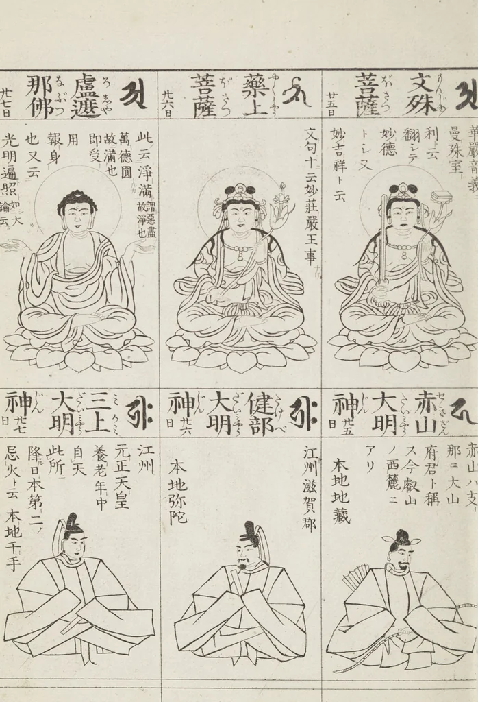 An illustration from Buddhist Figures and Their Attributes [Meiji edition] (Meiji zōho shoshū butsuzō zui 明治増補諸宗佛像図彙), 1886, leaf 71