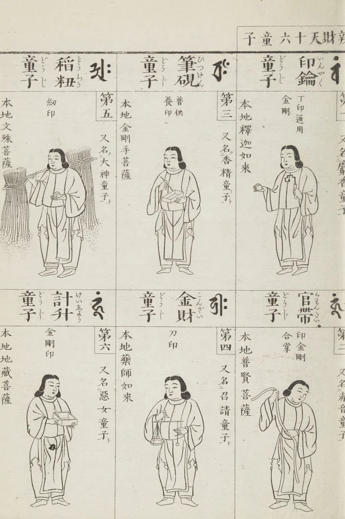 An illustration from Buddhist Figures and Their Attributes [Meiji edition] (Meiji zōho shoshū butsuzō zui 明治増補諸宗佛像図彙), 1886, leaf 79