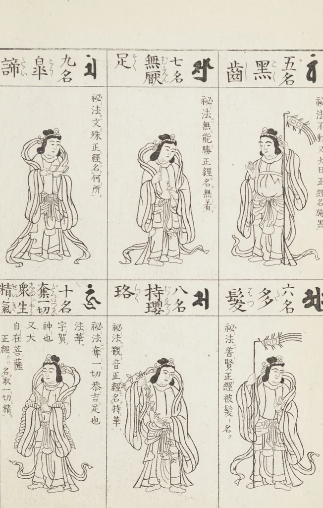 An illustration from Buddhist Figures and Their Attributes [Meiji edition] (Meiji zōho shoshū butsuzō zui 明治増補諸宗佛像図彙), 1886, leaf 84