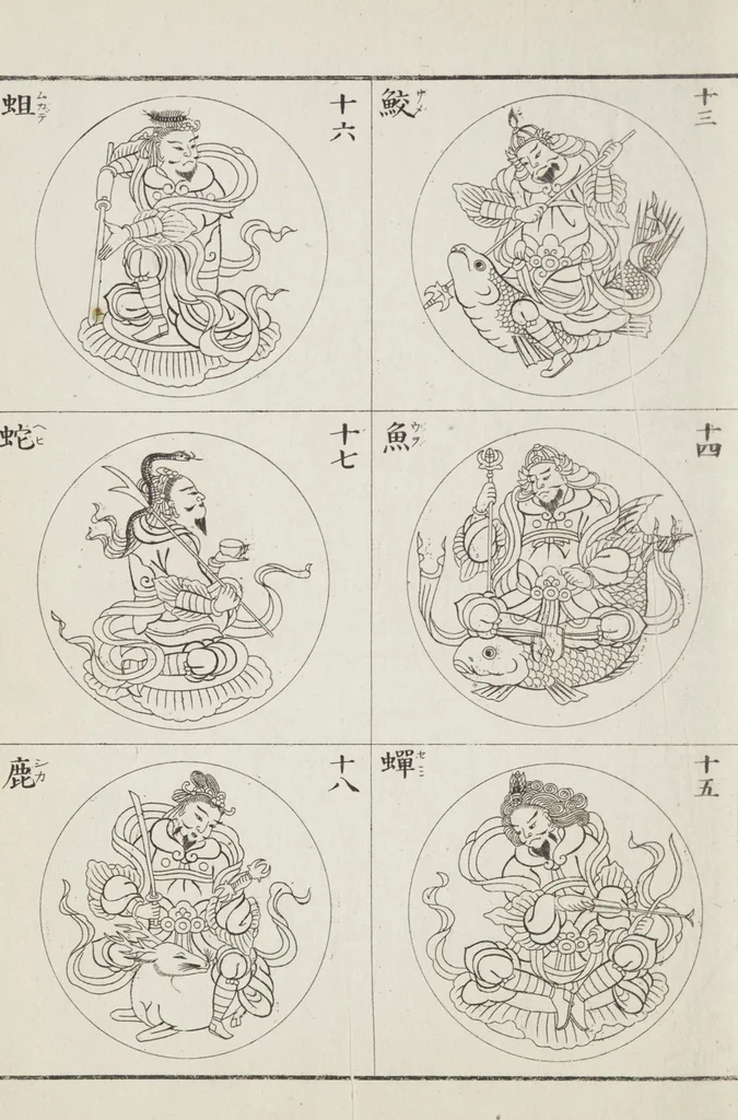 An illustration from Buddhist Figures and Their Attributes [Meiji edition] (Meiji zōho shoshū butsuzō zui 明治増補諸宗佛像図彙), 1886, leaf 97