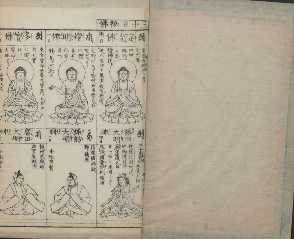 An illustration from Buddhist Figures and Their Attributes (Zōho shoshū Butsuzō zui 増補諸宗 佛像図彙) : [volume 3], 1783, leaf 2