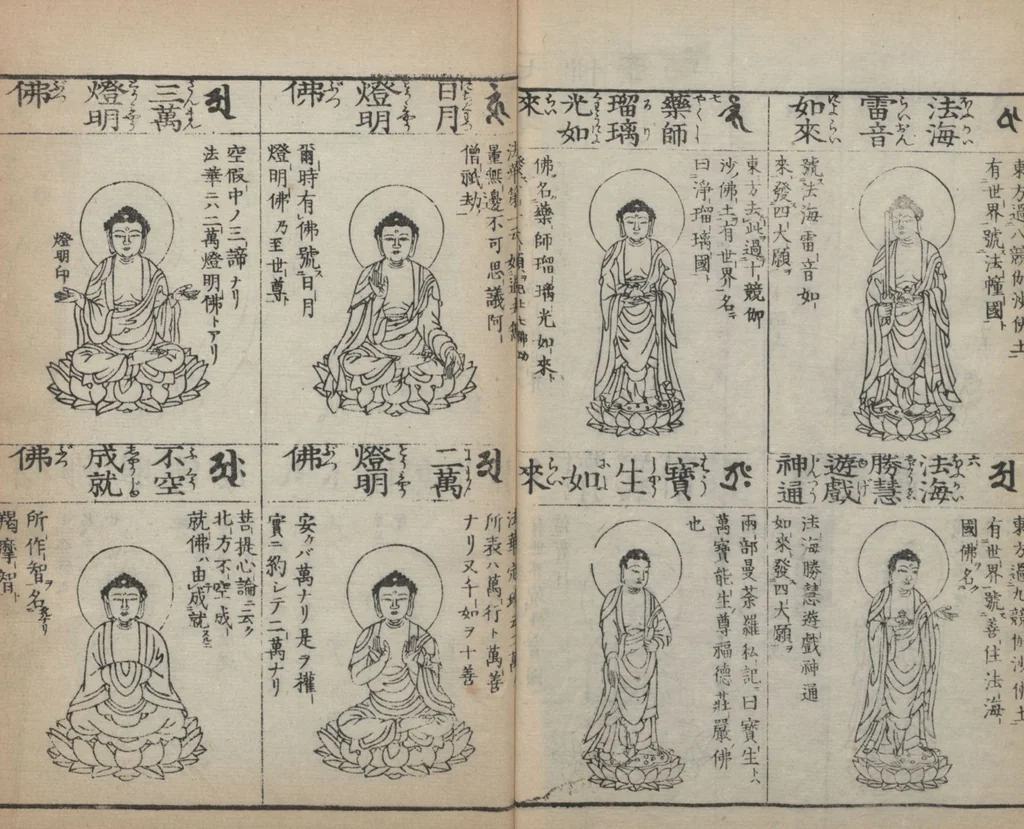 An illustration from Buddhist Figures and Their Attributes (Zōho shoshū Butsuzō zui 増補諸宗 佛像図彙) : [volume 2], 1783, leaf 6