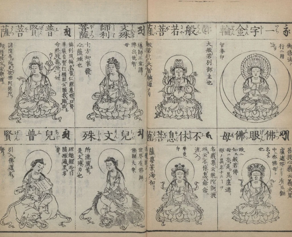 An illustration from Buddhist Figures and Their Attributes (Zōho shoshū Butsuzō zui 増補諸宗 佛像図彙) : [volume 2], 1783, leaf 7