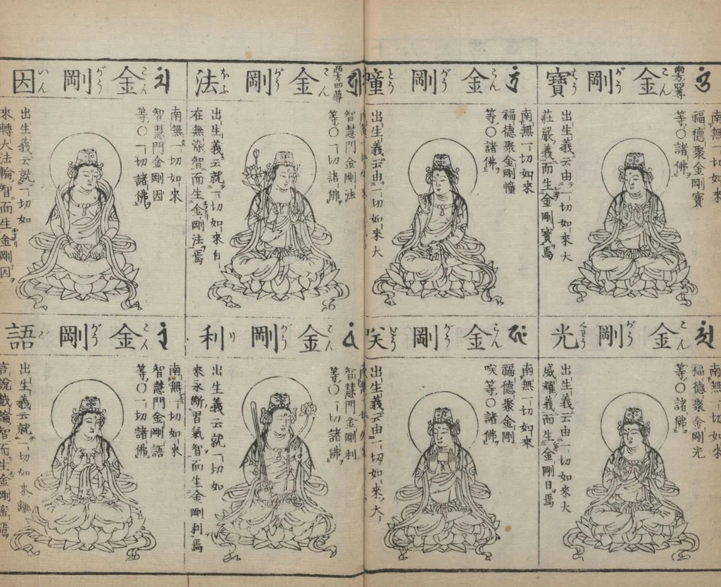 An illustration from Buddhist Figures and Their Attributes (Zōho shoshū Butsuzō zui 増補諸宗 佛像図彙) : [volume 2], 1783, leaf 9