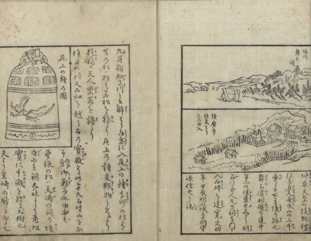 An illustration from A Diary of Travel from Edo to Nagasaki (Saiyū ryodan, 西遊旅譚) : [volume 2], 1803, leaf 9