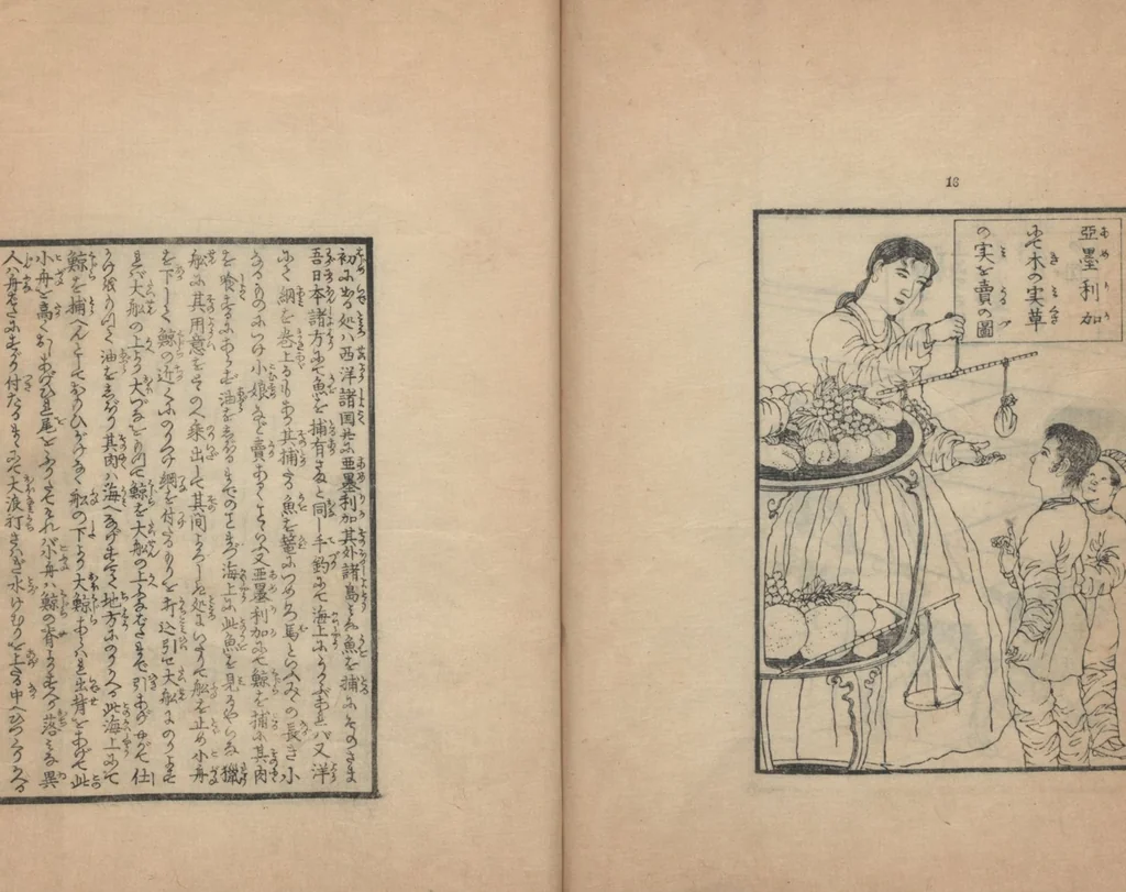 An illustration from Illustrations of What We Have Seen and Heard at Yokohama, a Newly Opened Port (Yokohama kaikō kenbun(mon)shi 横浜開港見聞誌) : [volume 5], 1862, leaf 20