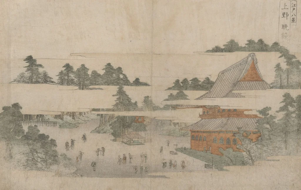 An illustration from Eight Views of Edo (Edo Hakkei 江戸八景), 1771, leaf 4