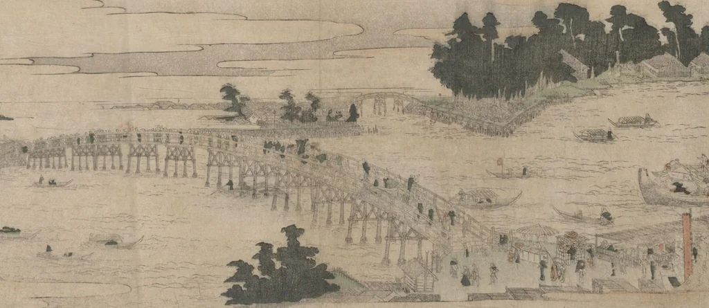An illustration from Eight Views of Edo (Edo Hakkei 江戸八景), 1771, leaf 7