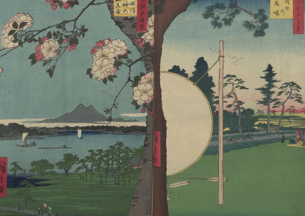 An illustration from One Hundred Famous Views of Edo (Meisho Edo hyakkei 名所江戸百景), 1856, leaf 10