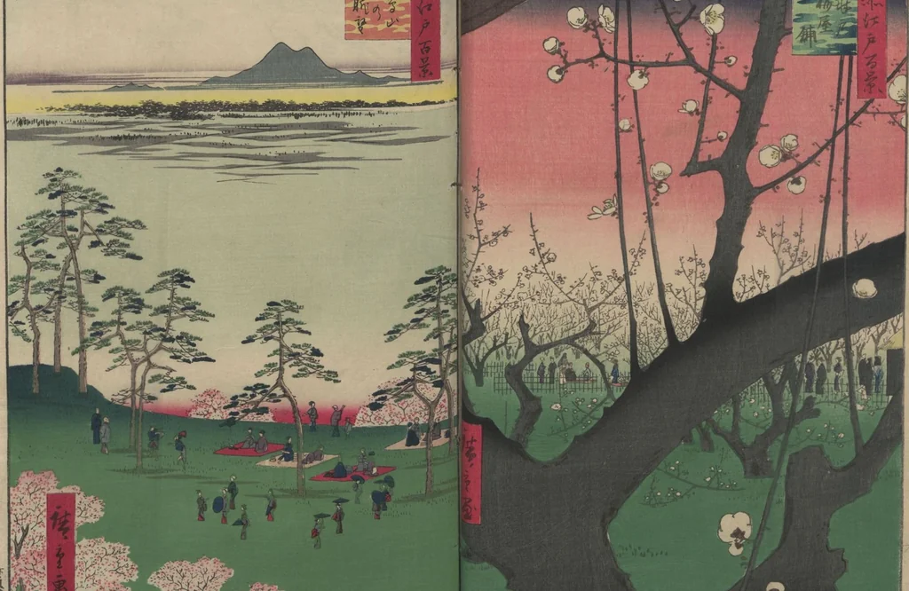 An illustration from One Hundred Famous Views of Edo (Meisho Edo hyakkei 名所江戸百景), 1856, leaf 13