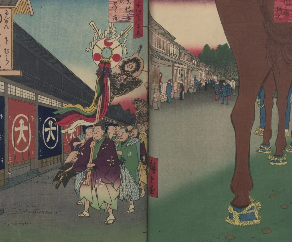 An illustration from One Hundred Famous Views of Edo (Meisho Edo hyakkei 名所江戸百景), 1856, leaf 18