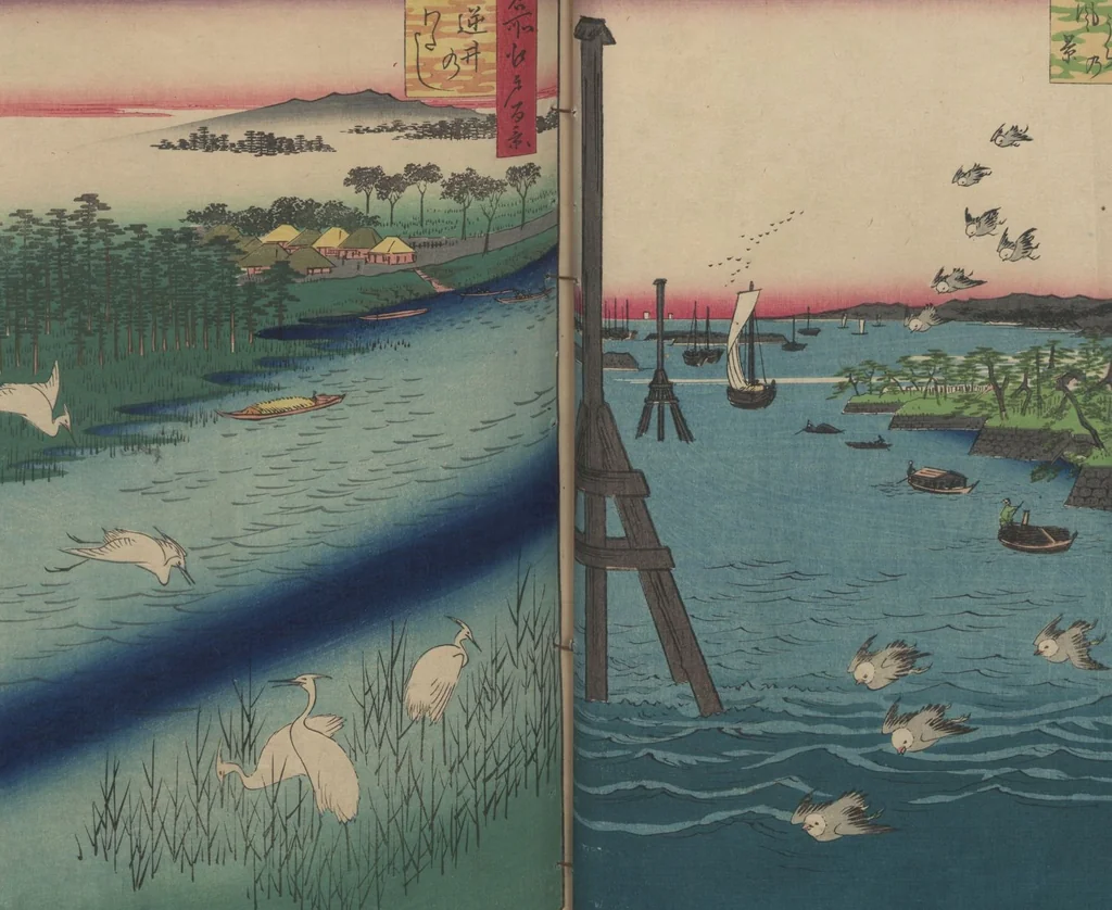 An illustration from One Hundred Famous Views of Edo (Meisho Edo hyakkei 名所江戸百景), 1856, leaf 20