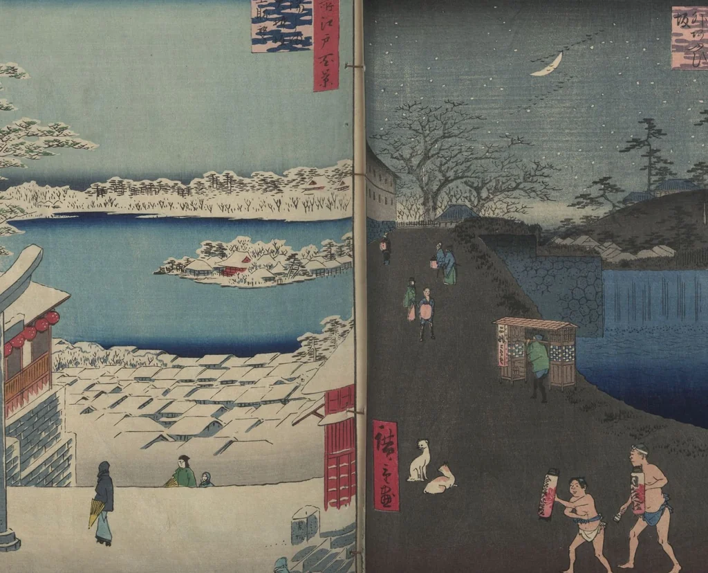 An illustration from One Hundred Famous Views of Edo (Meisho Edo hyakkei 名所江戸百景), 1856, leaf 22