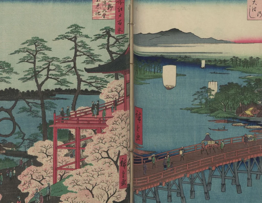 An illustration from One Hundred Famous Views of Edo (Meisho Edo hyakkei 名所江戸百景), 1856, leaf 31