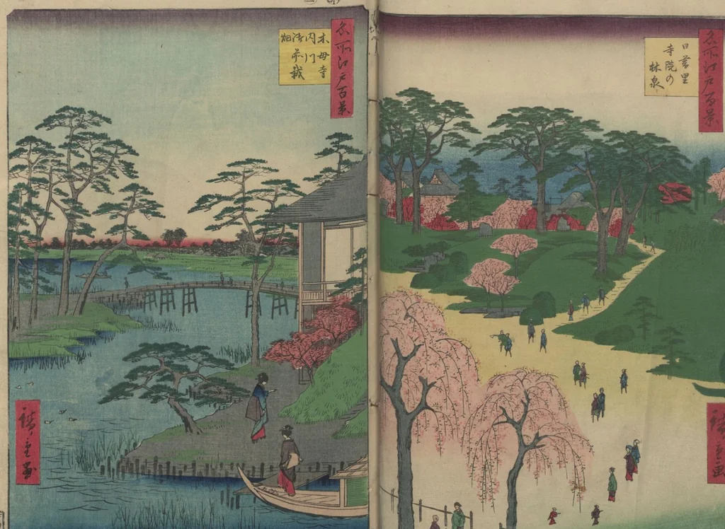 An illustration from One Hundred Famous Views of Edo (Meisho Edo hyakkei 名所江戸百景), 1856, leaf 32