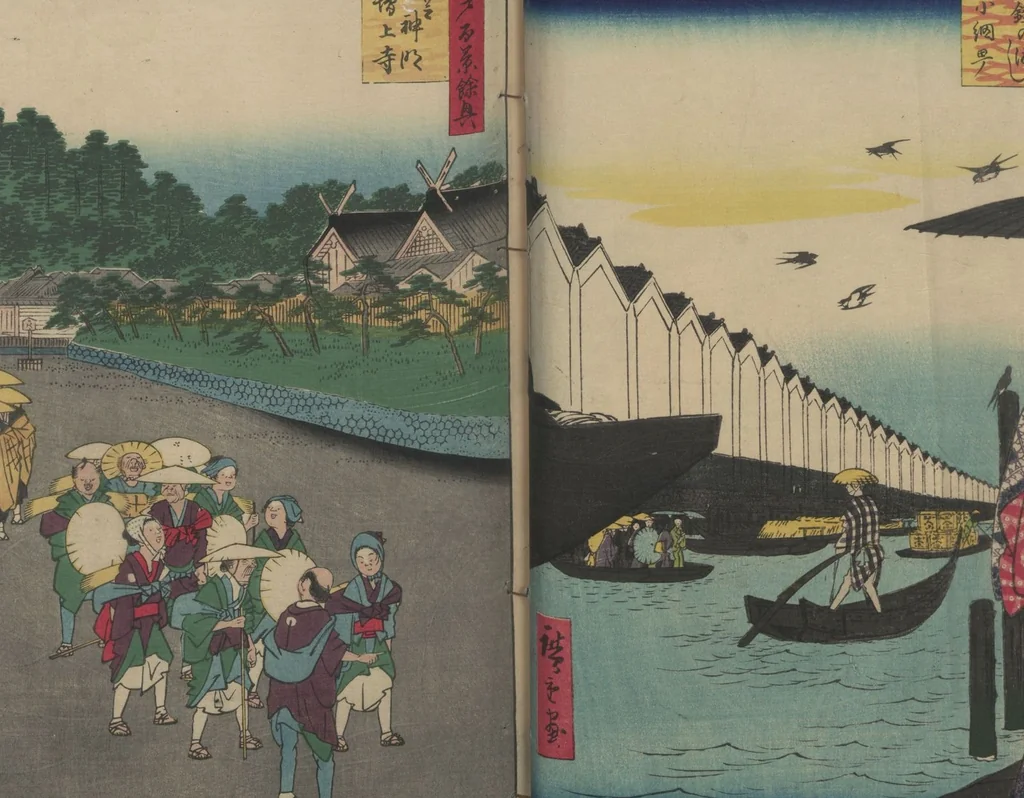An illustration from One Hundred Famous Views of Edo (Meisho Edo hyakkei 名所江戸百景), 1856, leaf 38