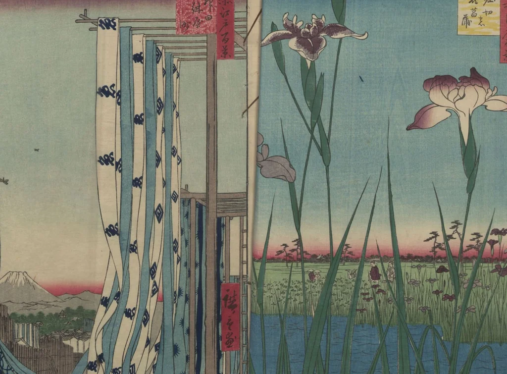 An illustration from One Hundred Famous Views of Edo (Meisho Edo hyakkei 名所江戸百景), 1856, leaf 4