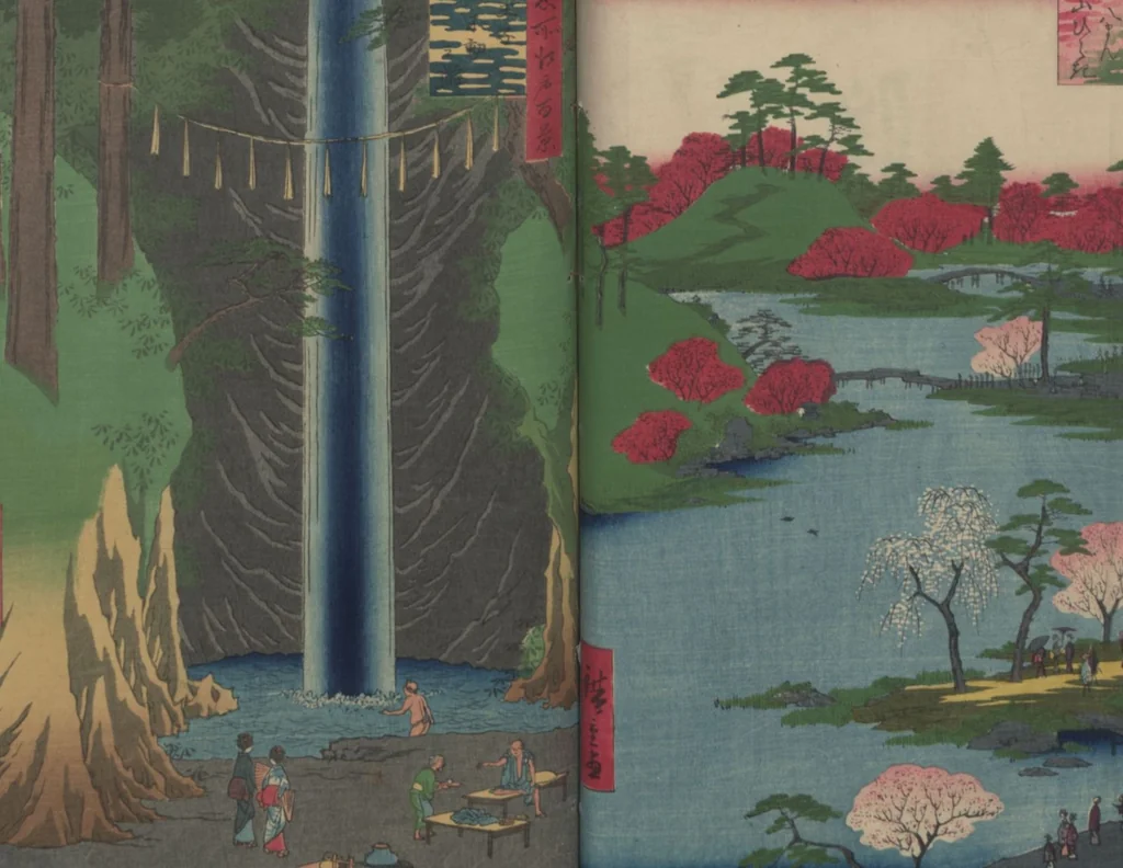 An illustration from One Hundred Famous Views of Edo (Meisho Edo hyakkei 名所江戸百景), 1856, leaf 42