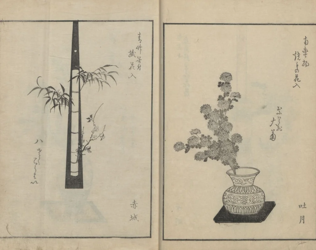 An illustration from A Book on Flower Arrangement: Hare's-Foot Fern (Shinobugusa 師廼部供作) : [volume 2], 1822, leaf 10