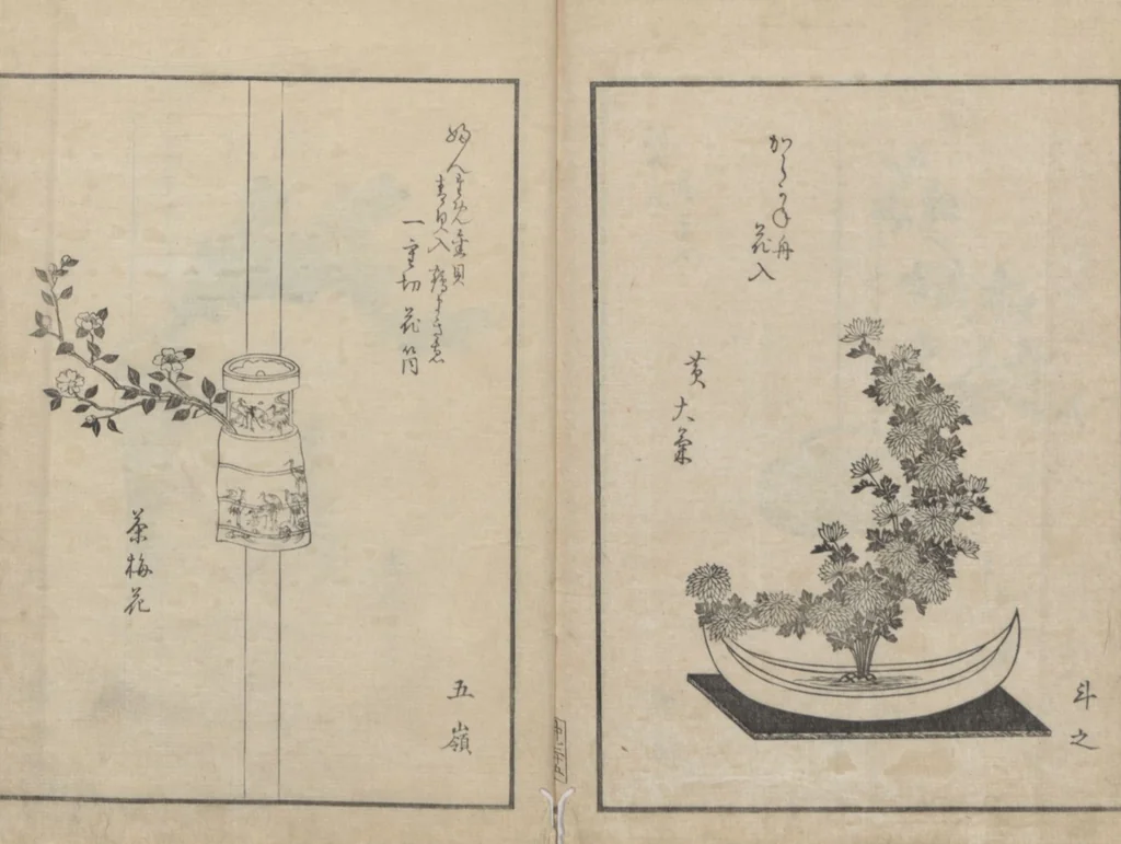 An illustration from A Book on Flower Arrangement: Hare's-Foot Fern (Shinobugusa 師廼部供作) : [volume 2], 1822, leaf 27