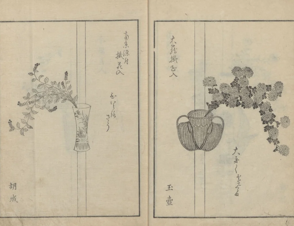 An illustration from A Book on Flower Arrangement: Hare's-Foot Fern (Shinobugusa 師廼部供作) : [volume 2], 1822, leaf 5