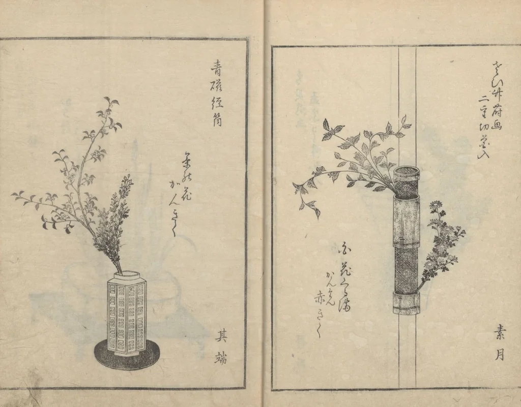 An illustration from A Book on Flower Arrangement: Hare's-Foot Fern (Shinobugusa 思乃父魚砂) : [volume 3], 1822, leaf 10